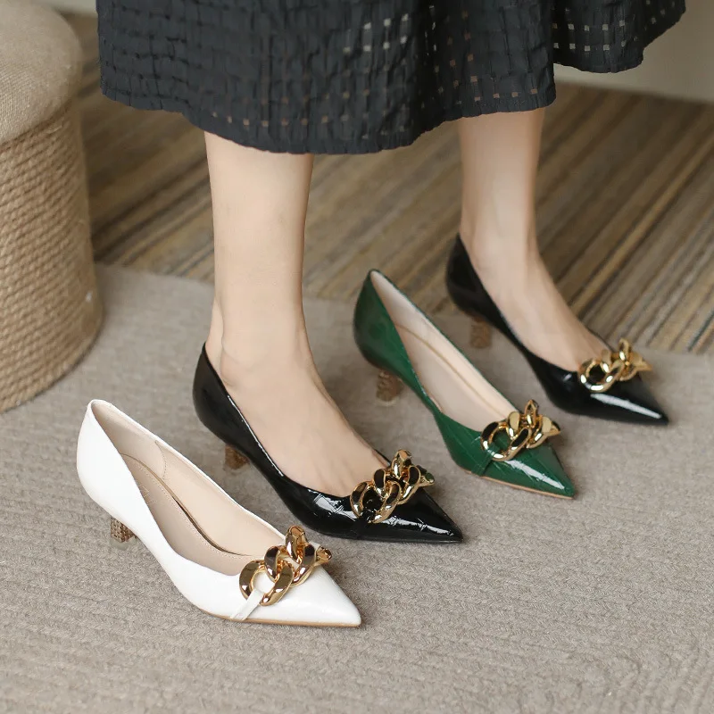 

Остроносые туфли на шпильке, новинка, модные женские туфли с закрытым носком, свадебные туфли на высоком каблуке, женская обувь