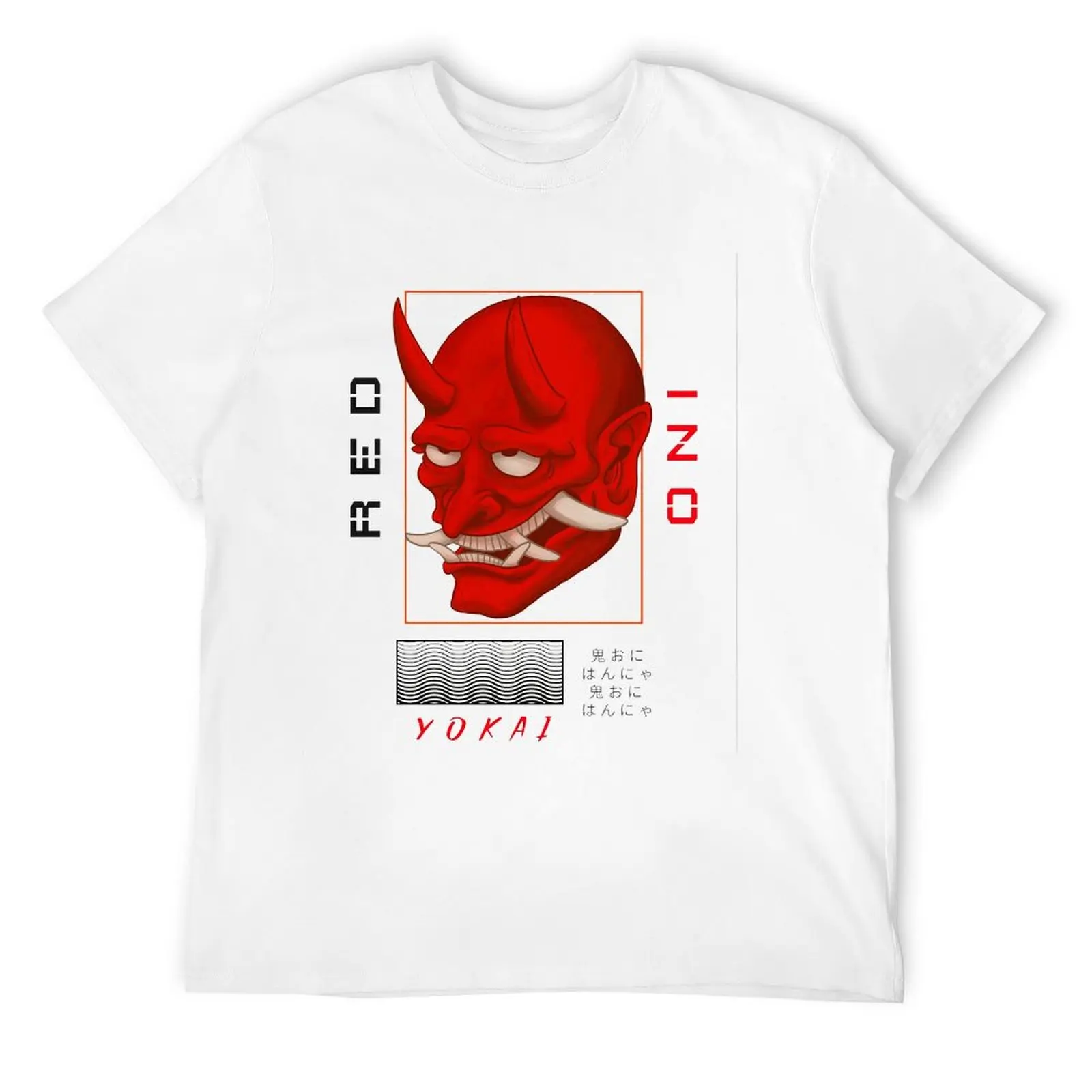 Red Oni Yokai Orge для продажи футболка с демоном в японском стиле свежая акция смешная