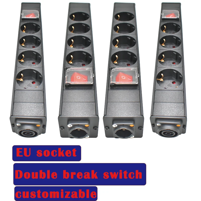 Фото Розетка европейского стандарта 1-10AC PDU, удлинитель 3P, авиационная вилка NAC3FX-W NAC3MPX, оснащенный двойным выключателем, водонепроницаемый беспроводной Powercon №1