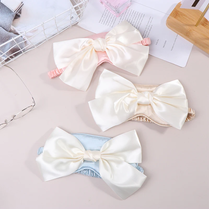 1 шт. Милая женская маска на глаза с бантом комиксная Затемняющая повязка для сна