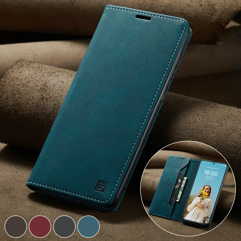 

CaseMe Retro Flip Case for Huawei P50 P30 Pro lite Luxury Business Full Cover for Huawei P Smart 2021 Wallet Case