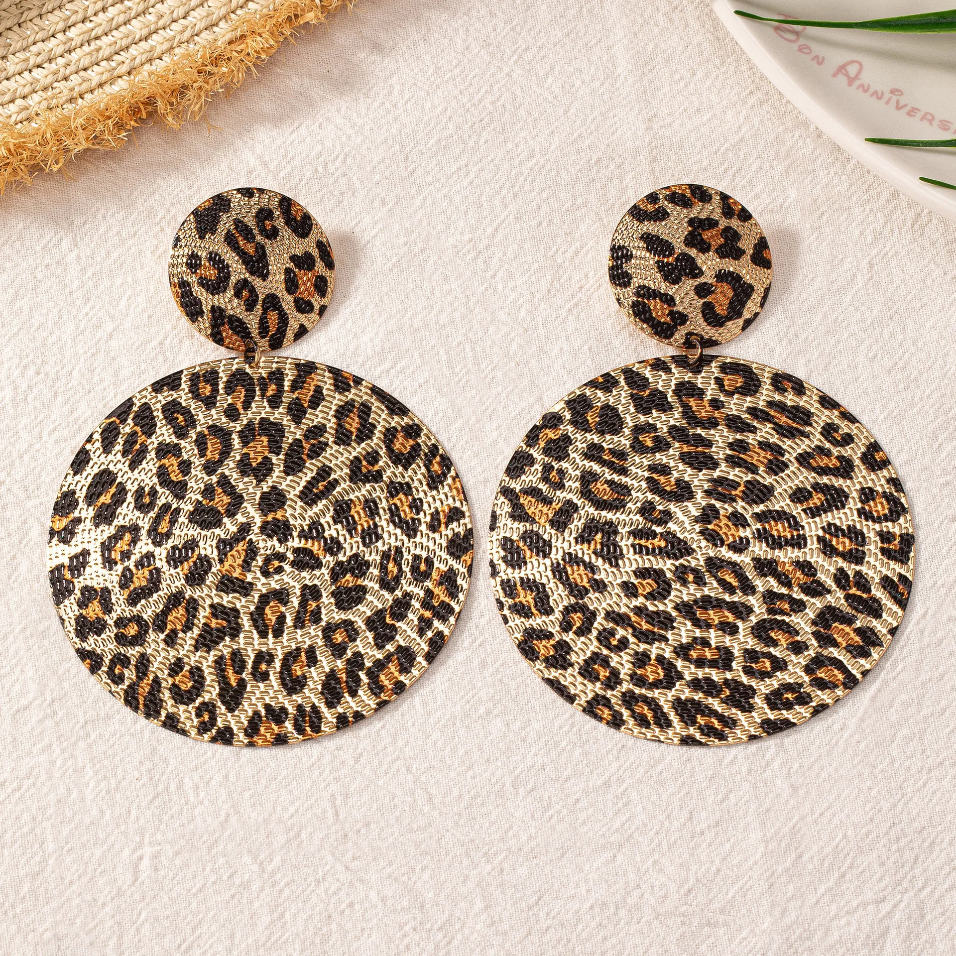 Женские акриловые серьги с леопардовым принтом Модные индивидуальные