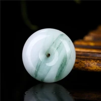 hot selling natural hand carved jade pingan round buckle necklace pendant fashion accessories men women luck gifts amulet