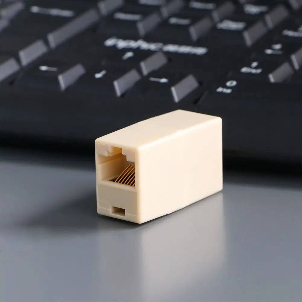 Фото CAT5 CAT6 RJ45 Ethernet Разъем Кабельный адаптер Двойная прямая головка RJ45 Удлинитель Кабель Столярный соединитель Разъемы сетевого кабеля №3