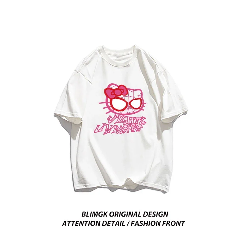 Женские Хлопковые Футболки С Мультяшным Принтом Свободный Топ Короткими