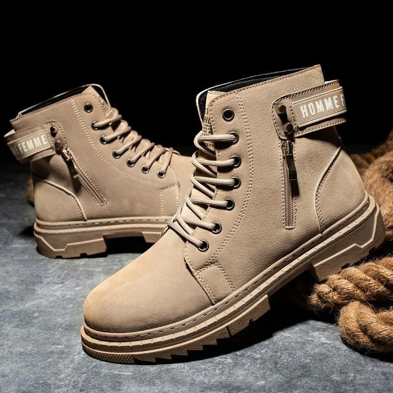 

Men Winter Boots Autumn Winter Boots Men Warm High-top Shoes British Style Short Boots Wolf Boots Casual Trend Men Shoes