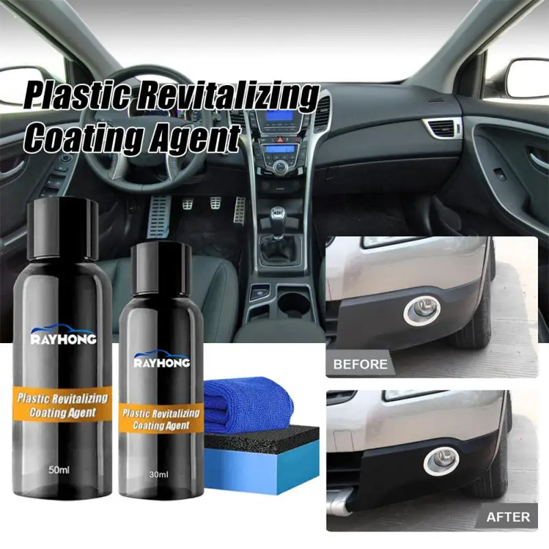 

New Plastic Revitalizing Coating Agent Set Car Refurbishing Agent Remove Stains Parts Refurbish Car Interior Exterior Cleaning