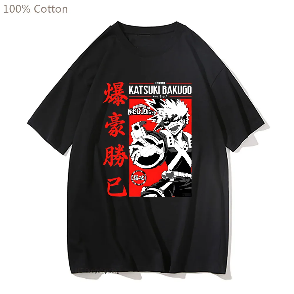 

My Hero Academia Katsuki Bakugou T Shirt Bakugo Print Mens T-shirts Japanese Anime Manga Tee Tshirt Streetwear Harajuku Cotton