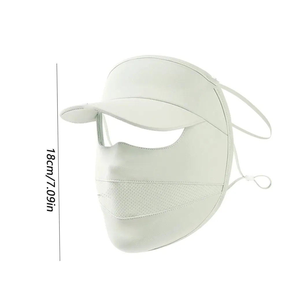 Эластичная шелковая вуальная маска с полями однотонная для лица Gini УФ-защита