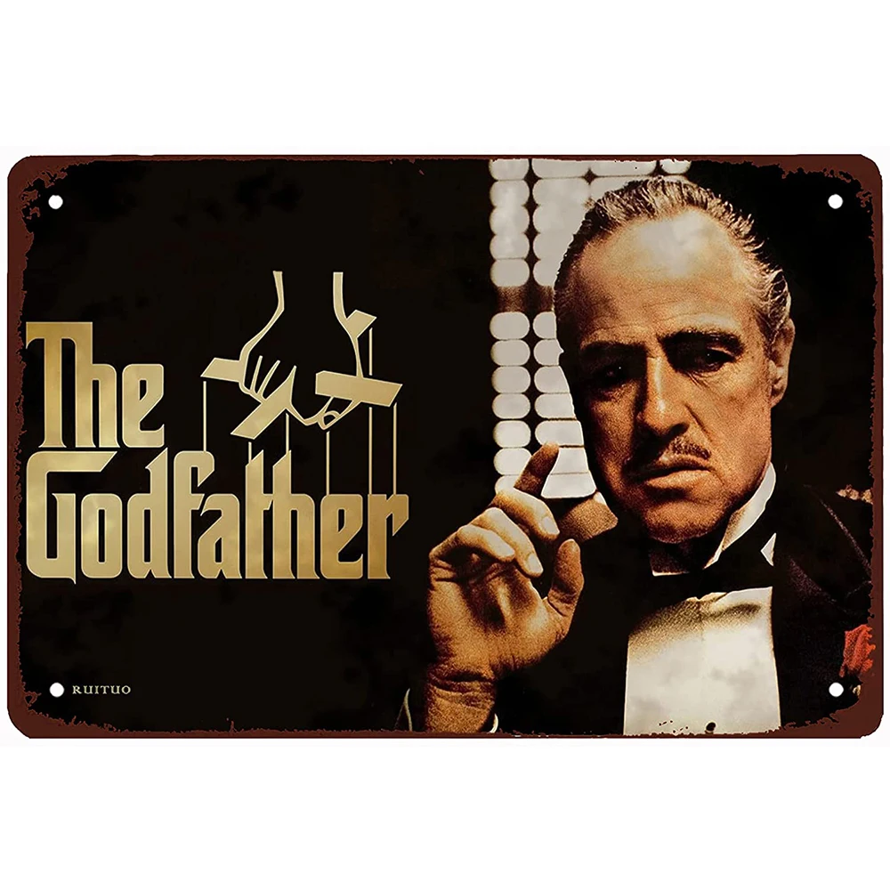 

Retro Movie Godfather Metal Poster Vintage Tin Sign Plate Delicate Plaque Signs Cooking Cafe Diner Bar Burger Kitchen Wall Decor