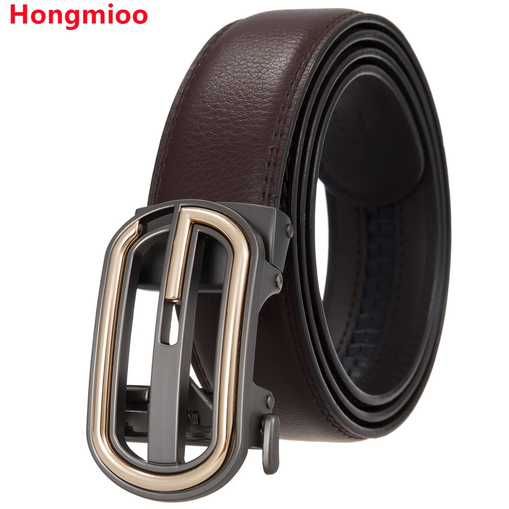 

Men Belts Designer Buckle Genuine Cow Leather Luxury Gift Formal Ceinture Homme Business Cowboy Waistband Trouser Ratchet
