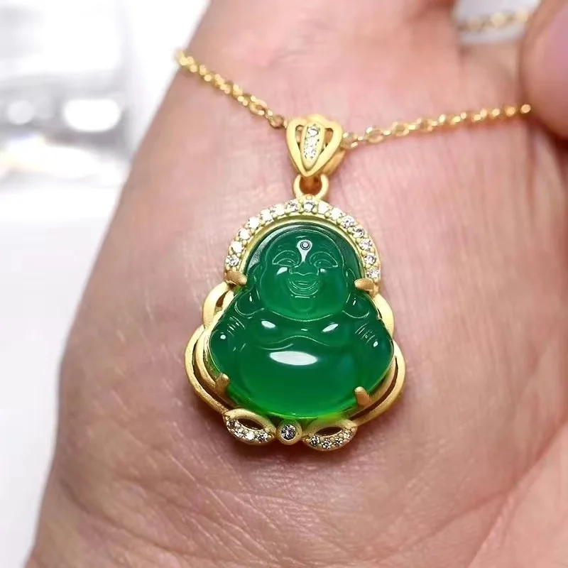 

Copper Vintage Thailand Amitabha Buddha Buddhist Pendant Necklace For Women Chain Jewelry Avalokitesvara Men Maitreya Necklace