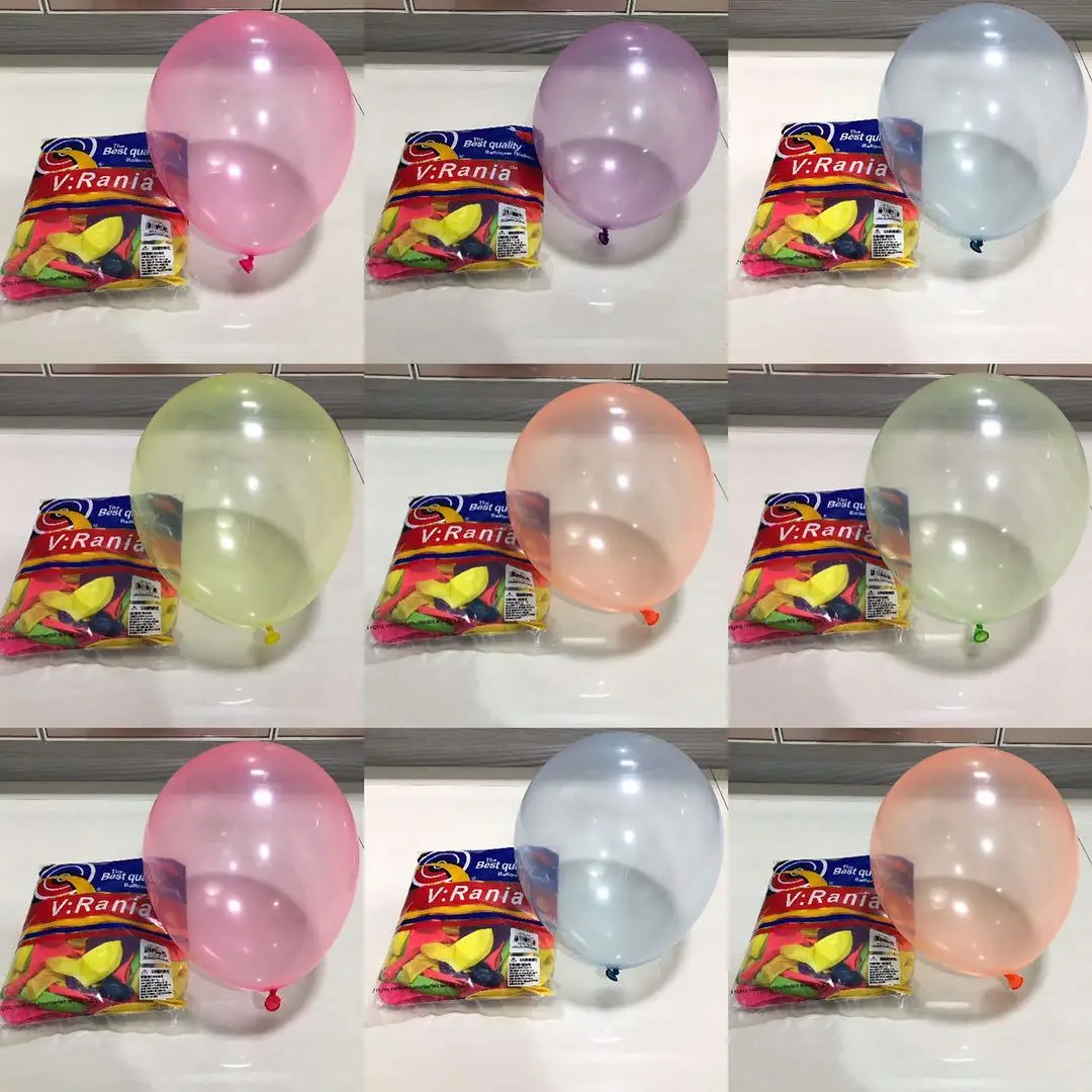

V Brand 12 Inch 2.8g Transparent Ball Wedding Birthday Party Decoration Color Crystal Bobo Latex Balloon