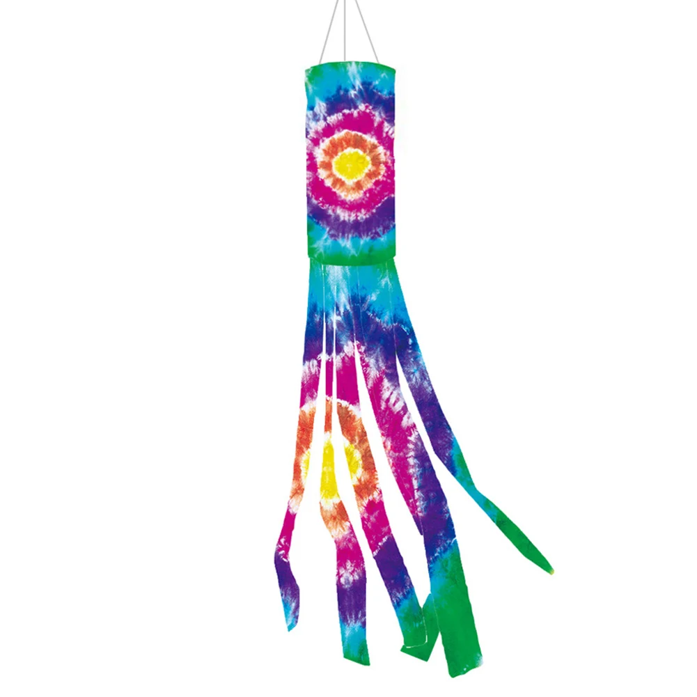 

Tie Dye Windsock Flag Rainbow Color Tails Utdoor Hanging Decoration For Home Flag Hanging Room Decoration Accessories