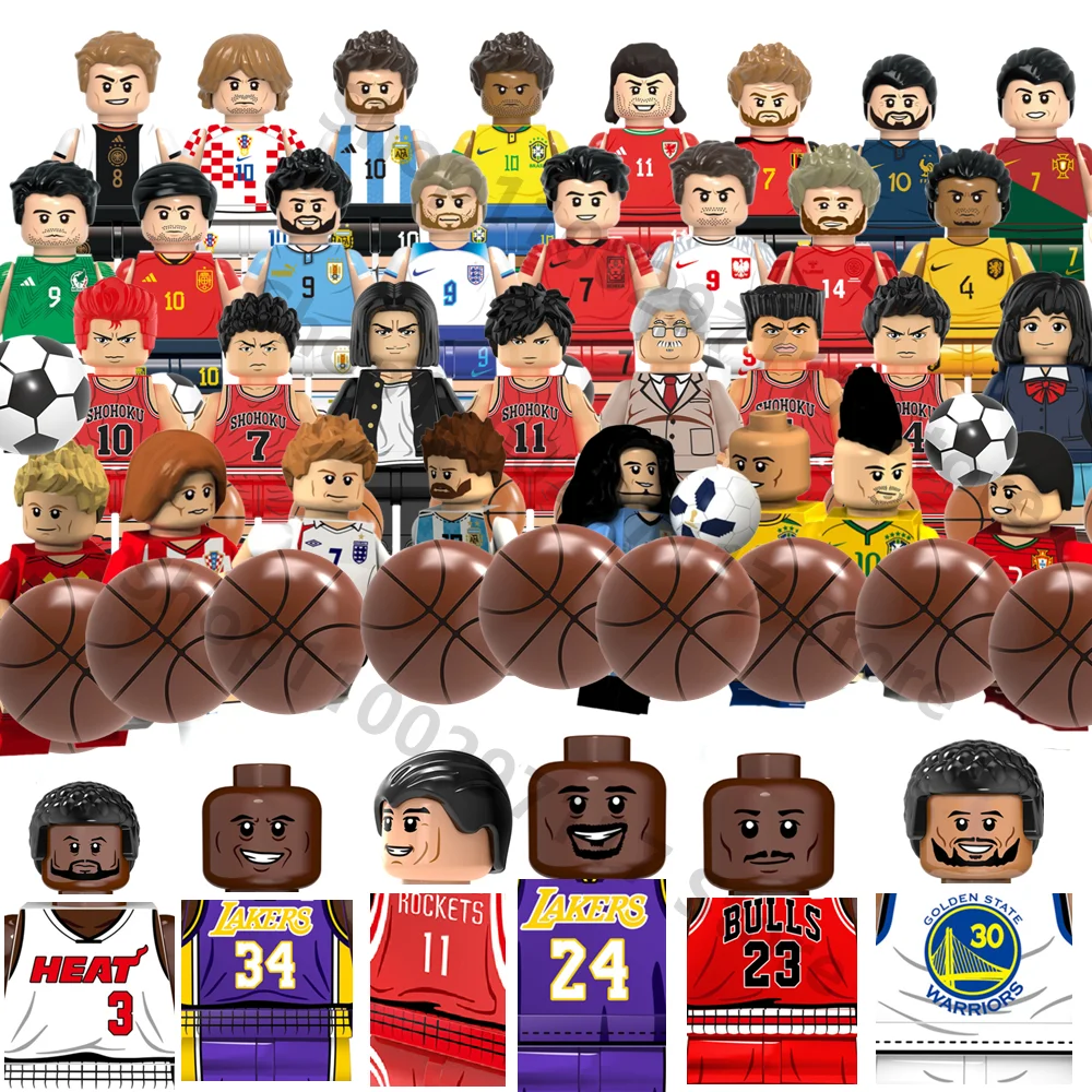 

Basketball Football Mini Action Figures Assemble DIY Building Block Bricks Educational Toy for Children Christmas Gifts XT1003