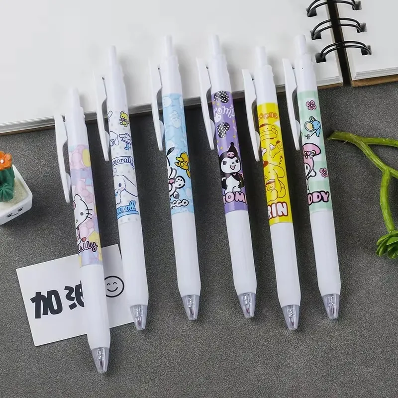 6 шт. серия 0 55 мм гелевая ручка Sanrio Hello Kitty Kuromi милая мультяшная ручка-пресс черный