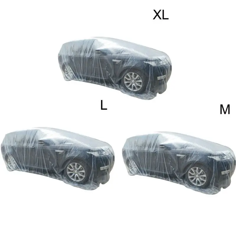 

Protector Film Outdoor Clear Disposable Full Car Covers Rain fog Dust Resistant Garage Universal Auto Car Outdoor Covers