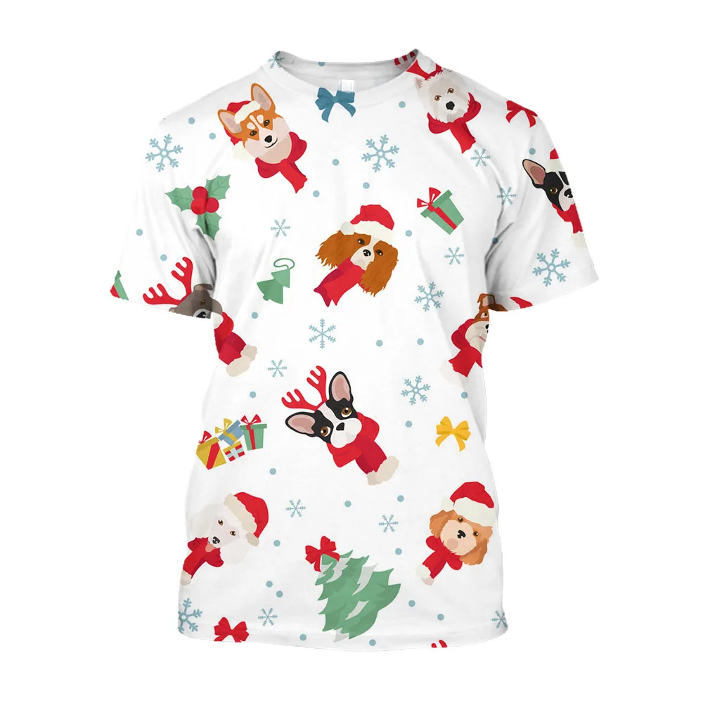 

Jumeast, рождественские футболки с 3D принтом Санта, животные, лиса, летняя повседневная футболка с коротким рукавом для мужчин, модная одежда, у...