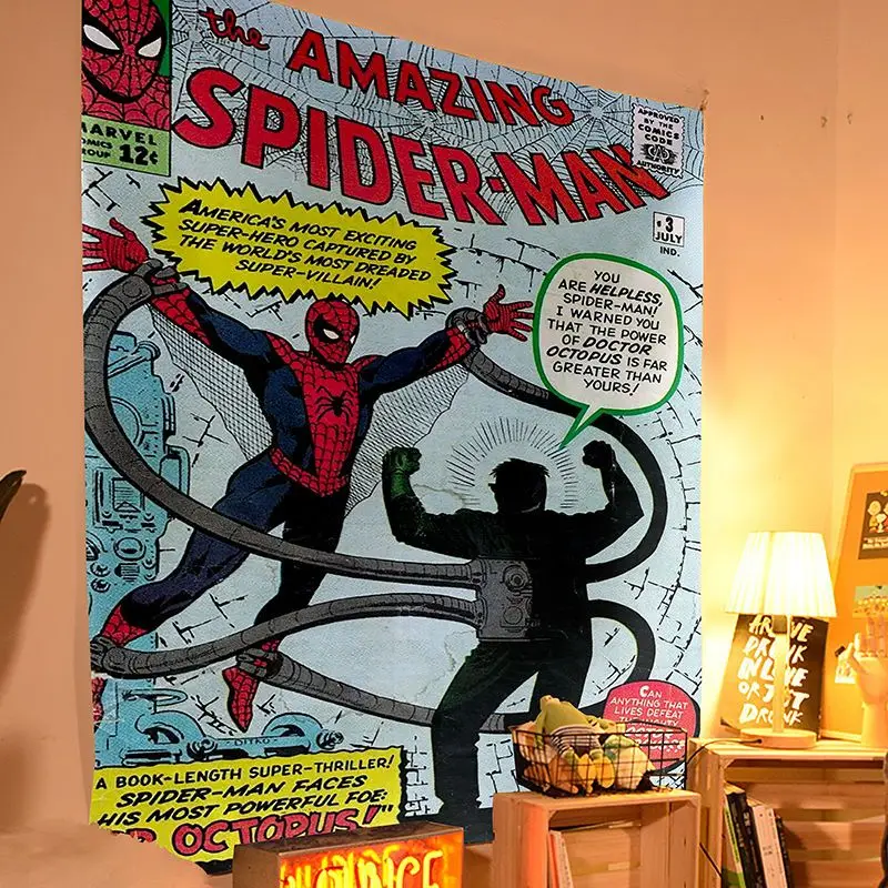 Брезентовый подвесной коврик Marvel с изображением Человека-паука Настенный декор