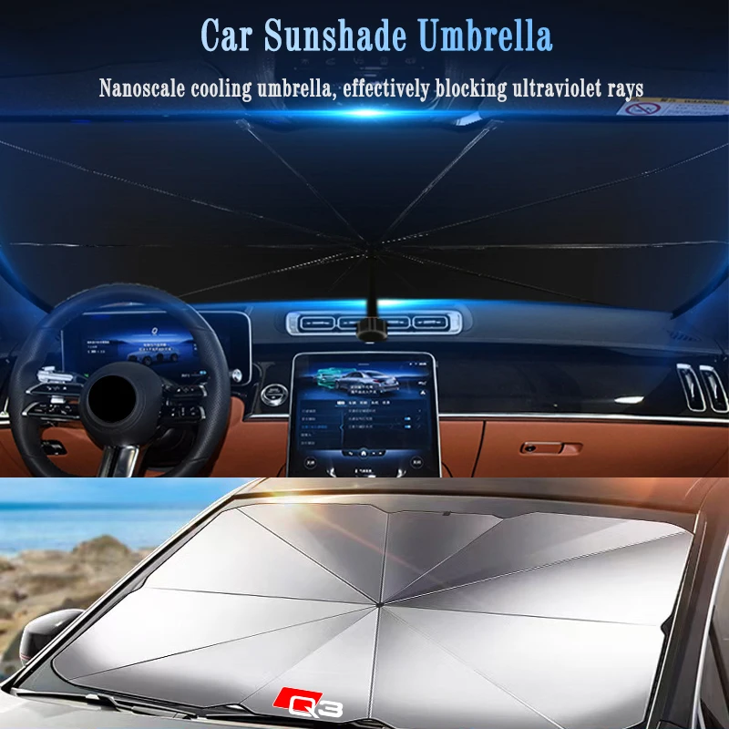 

Car Sunshade Umbrella Front Window Windshield Foldable Parasol for Audi Q3 F3B 8UG 8UB Auto Sunshade Protection Accessories