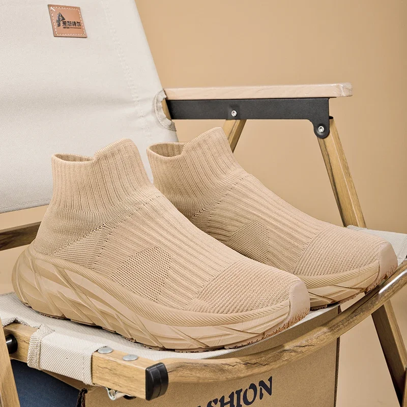 Кроссовки мужские сетчатые без шнуровки повседневная обувь для бега легкие