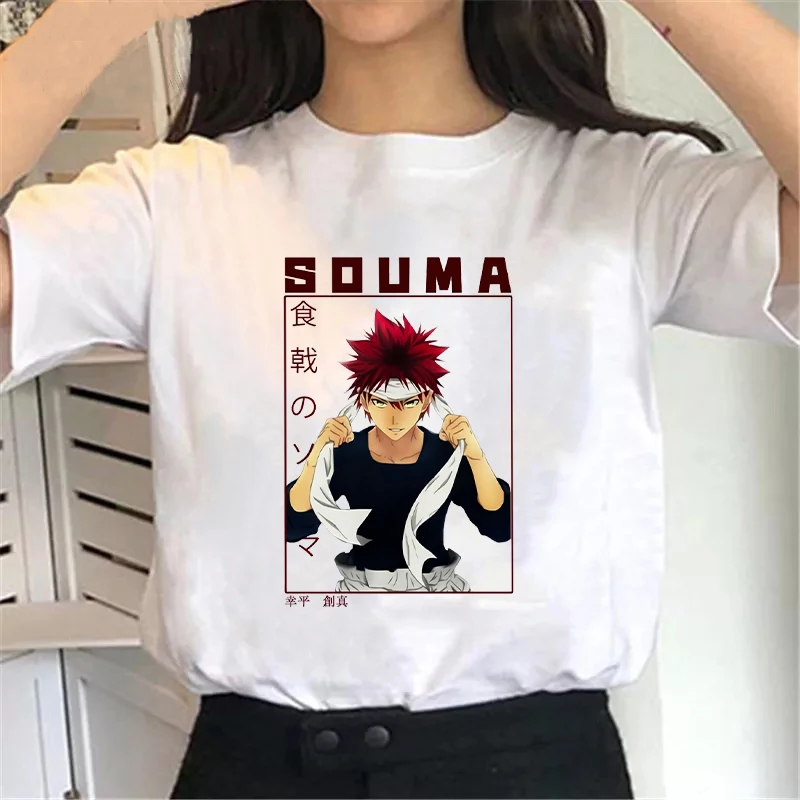 

Japanese Anime Women/Men T-shirt Kawaii Cartoon Short Sleeve Unisex Funny Streetwear Food Wars！Graphic Tops Female Tee Shirt
