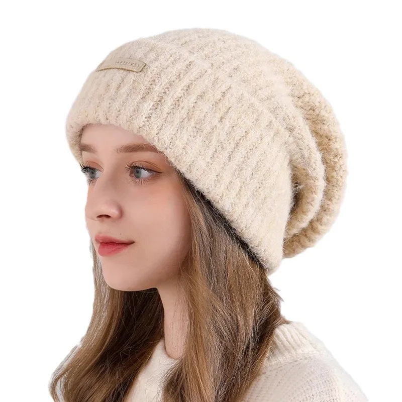 Женская вязаная шапка осень/зима 2024 для Shein/Temu большая окружность головы