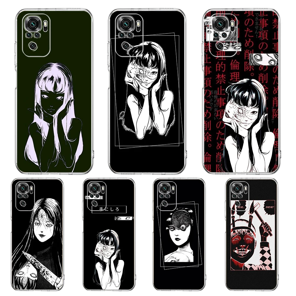 

Junji Ito Terror Horror Transparent Phone Case For Redmi 10c K40 8A 9A 9C 7 8 8T 9 9S 10 Pro Gaming Note 11 11T 10 Plus Shell