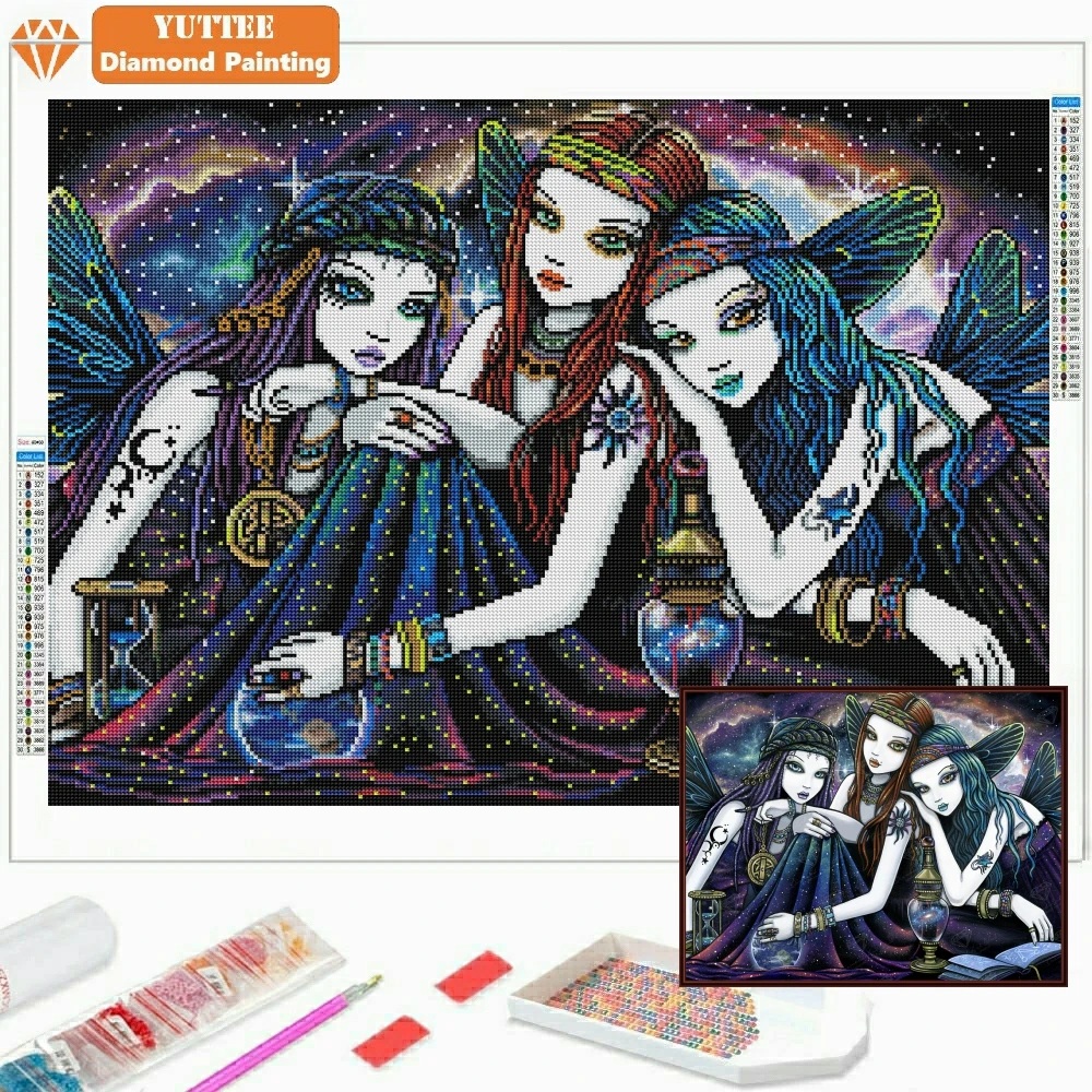 

The Seraphina Diamond Painting Mosaic Cross Stitch Fantasy Mystical Fairy Elf Girl Handicraft Embroidery Rhinestones Home Decor