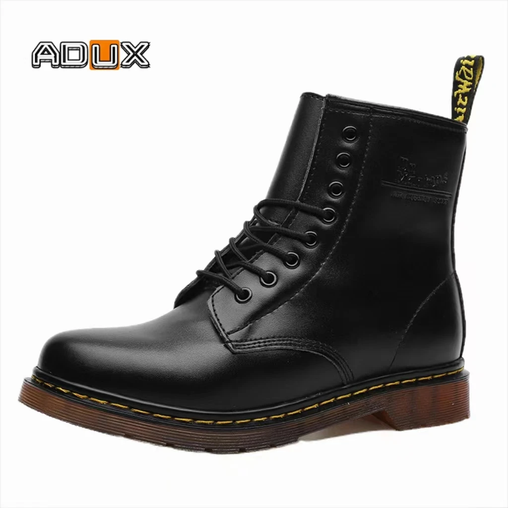 

Men Leather Ankle Martin Boots Comfortable Winter Warm Shoes Male Motorcycle Men Boots Men Oxfords Snow Shoes Men Work Boots
