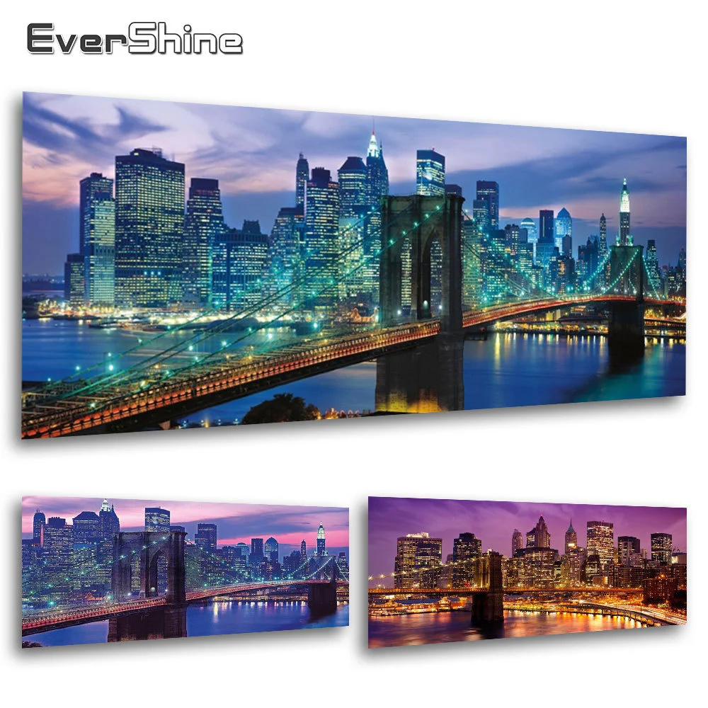 EverShine алмазная живопись город полный квадрат Сделай Сам Алмазная мозаика здание