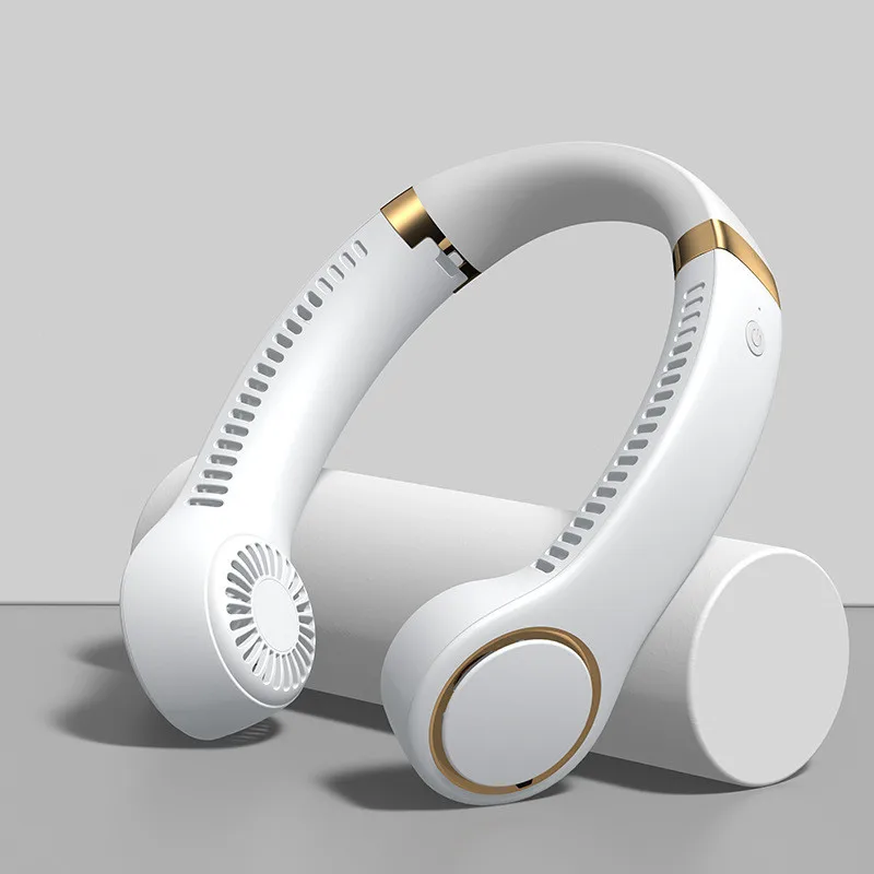 

Portable Mini Neck Fan Portable Bladeless Fan USB Rechargeable Leafless Hanging Fans Air Cooler Cooling Wearable Neckband Fans