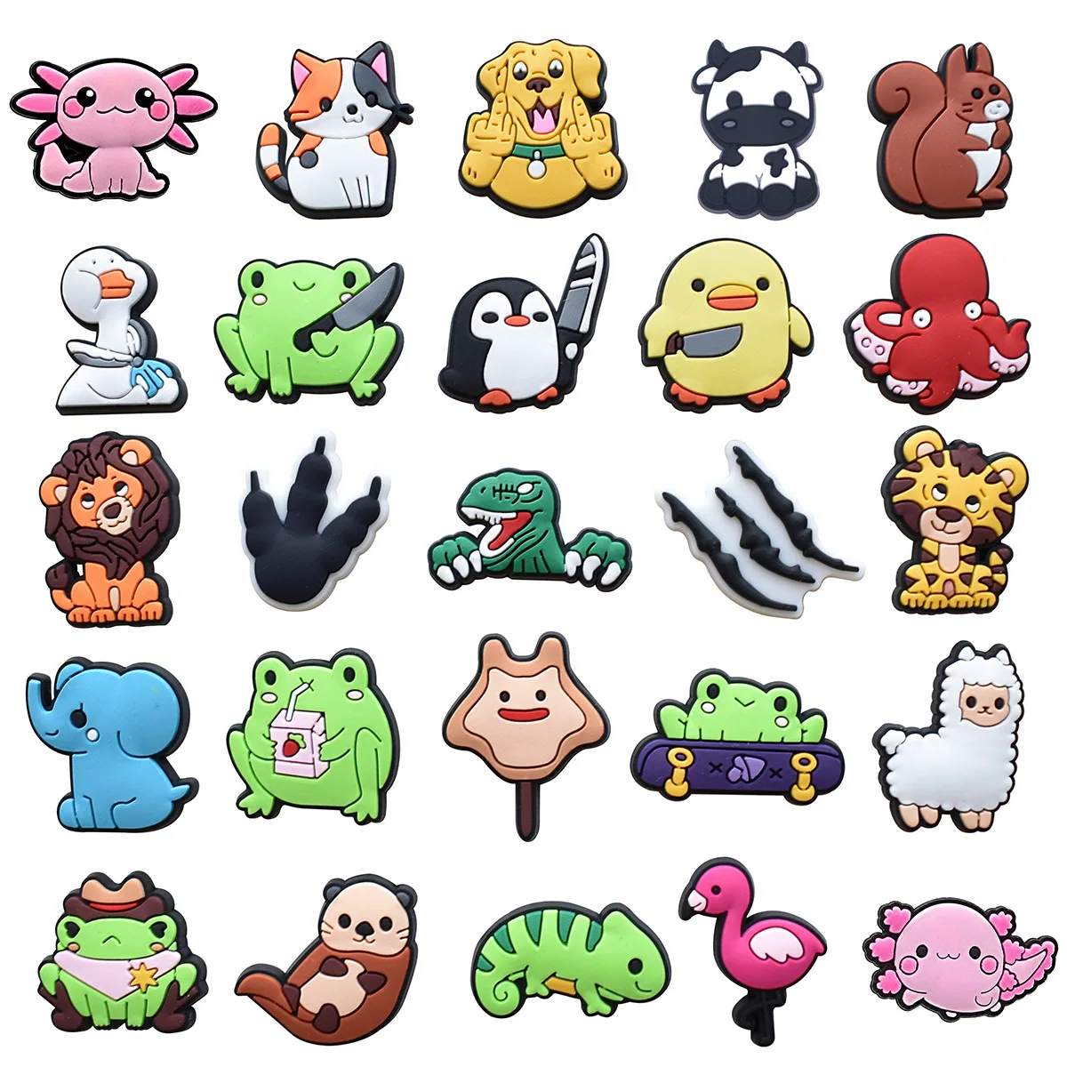 

Cute Frogs Croc Charms Kawaii Animal Shoe Decoration Frogs Duck Penguin Meme Funny Shoe Clips Green Accessories Bithday Gifts