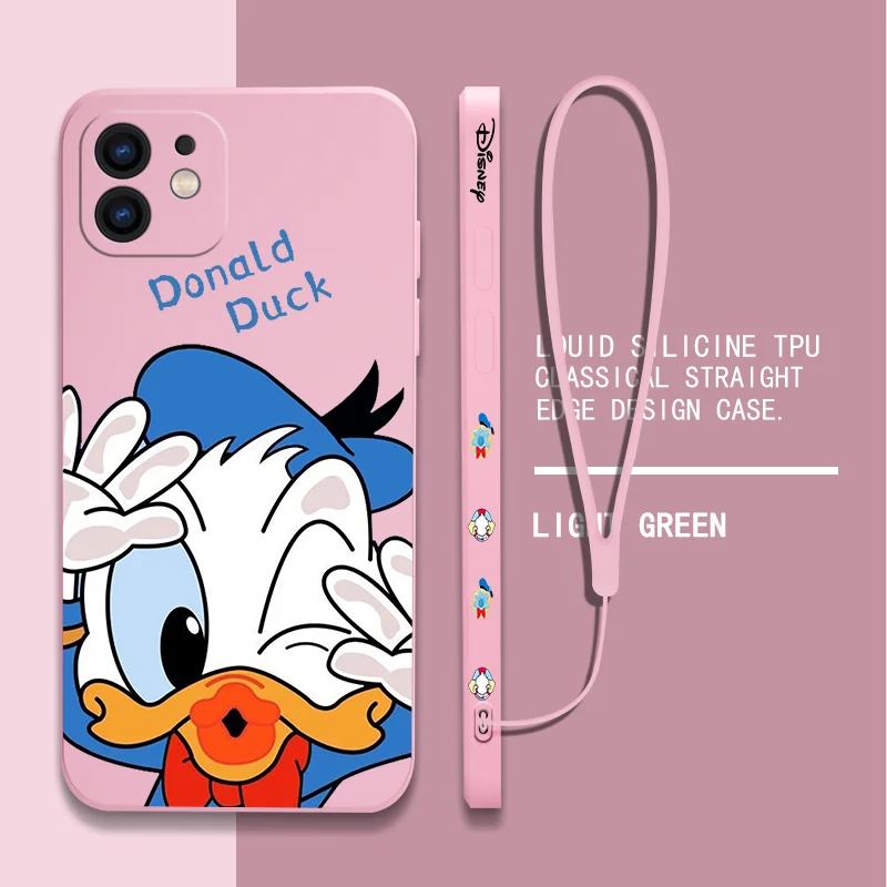 

Disney Donald Duck Daisy Side Print Phone Case For Samsung A53 A50 A12 A52 A52S A51 A72 A71 A73 A81 A32 A22 A30 with Hand Strap