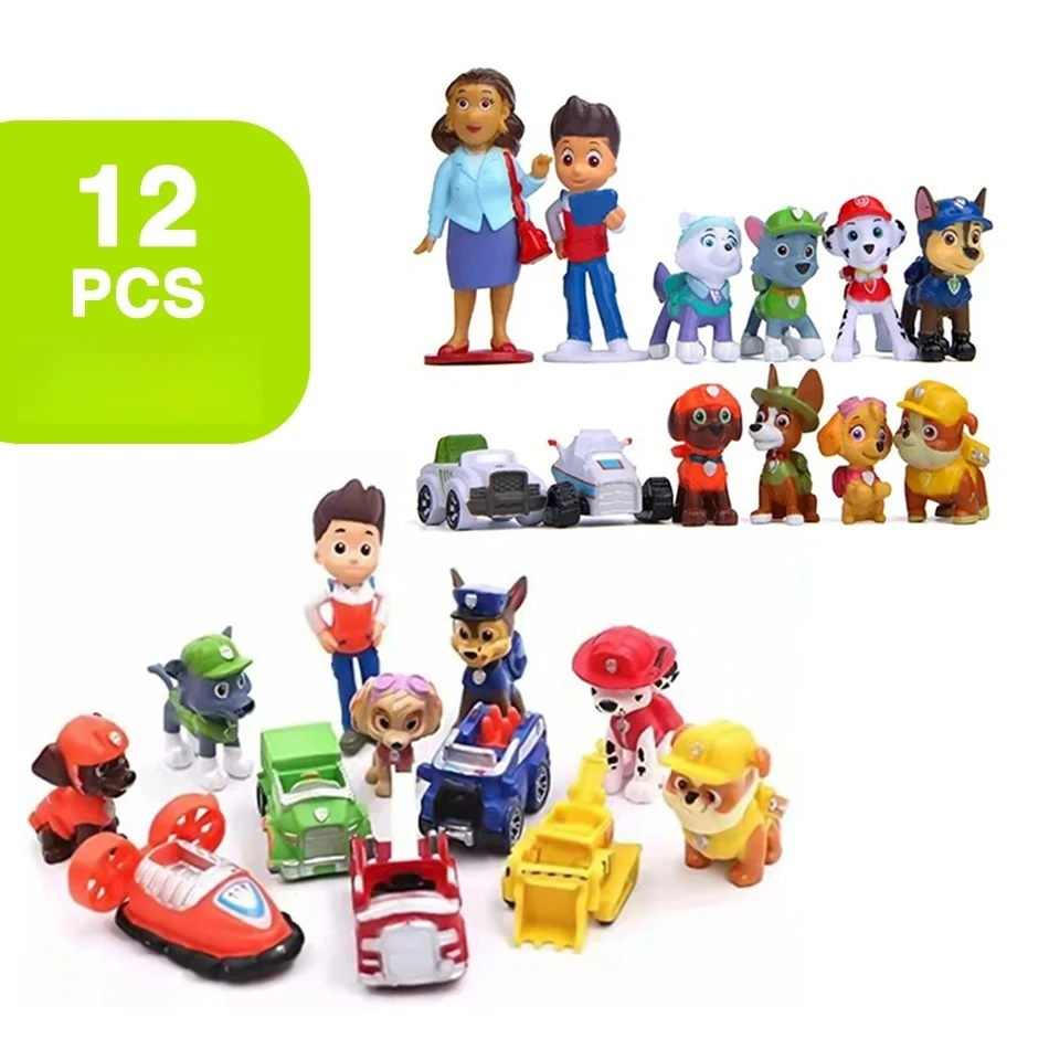 Фото Набор из 12 фигурок-игрушек «Щенячий патруль» (Paw Patrol) — мини-куклы-персонажи, декор, игрушки для щенков, подарок на день рождения №1