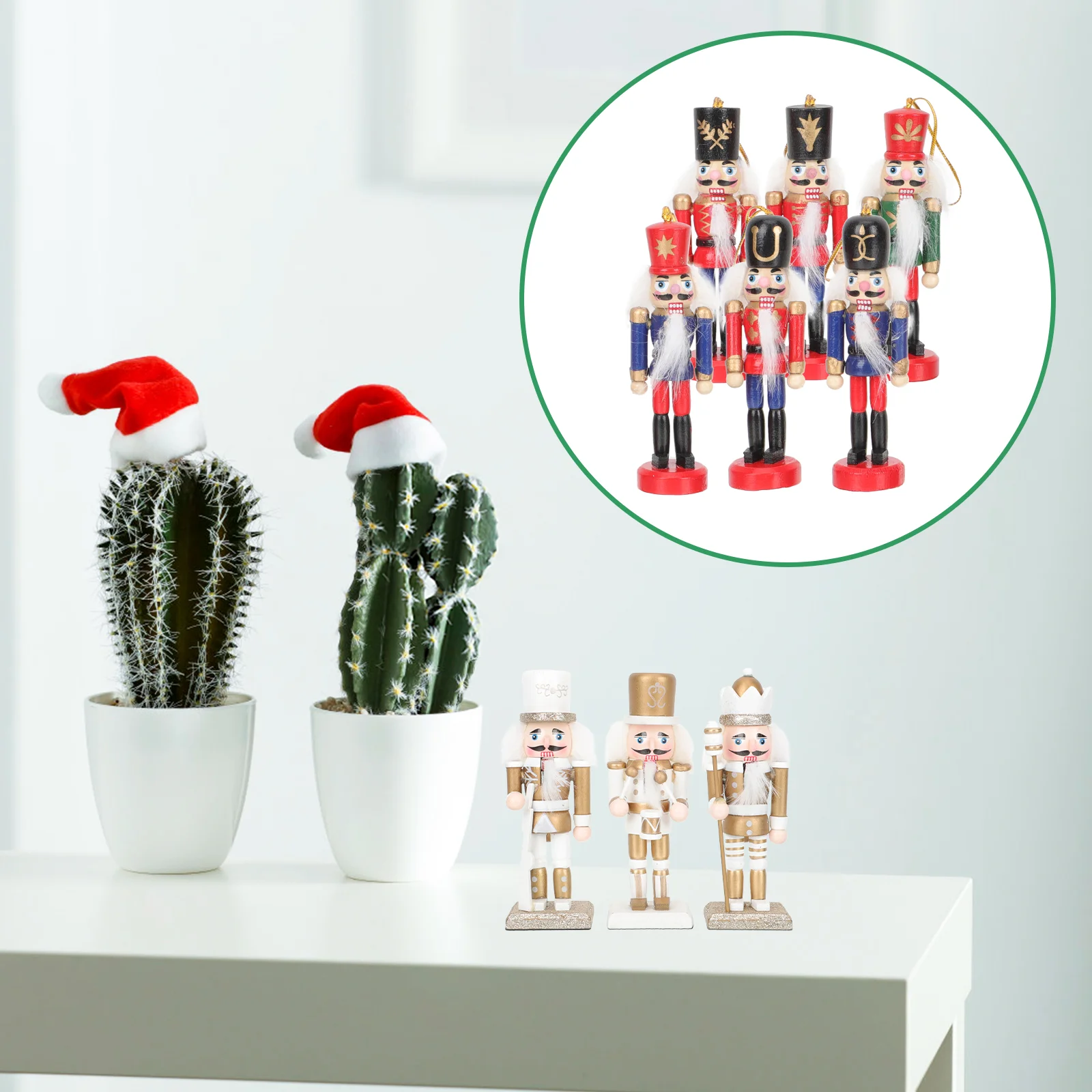 

Christmas Nutcracker Nutcrackers Soldier Xmas Decor Wooden Table Soldiers Decoration Traditional Desktop Decorations Wood Gift
