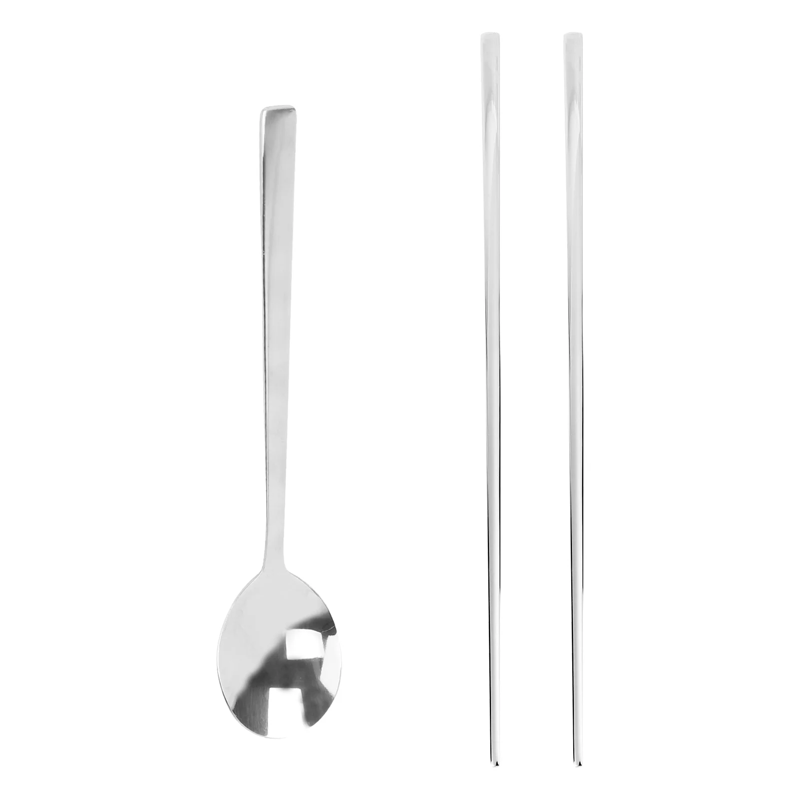 

2PCS Chinese Spoon Chopsticks Japanese Chopsticks Korean Spoon Chopsticks Stainless Chopsticks Cutlery Set Non-slip Chopsticks