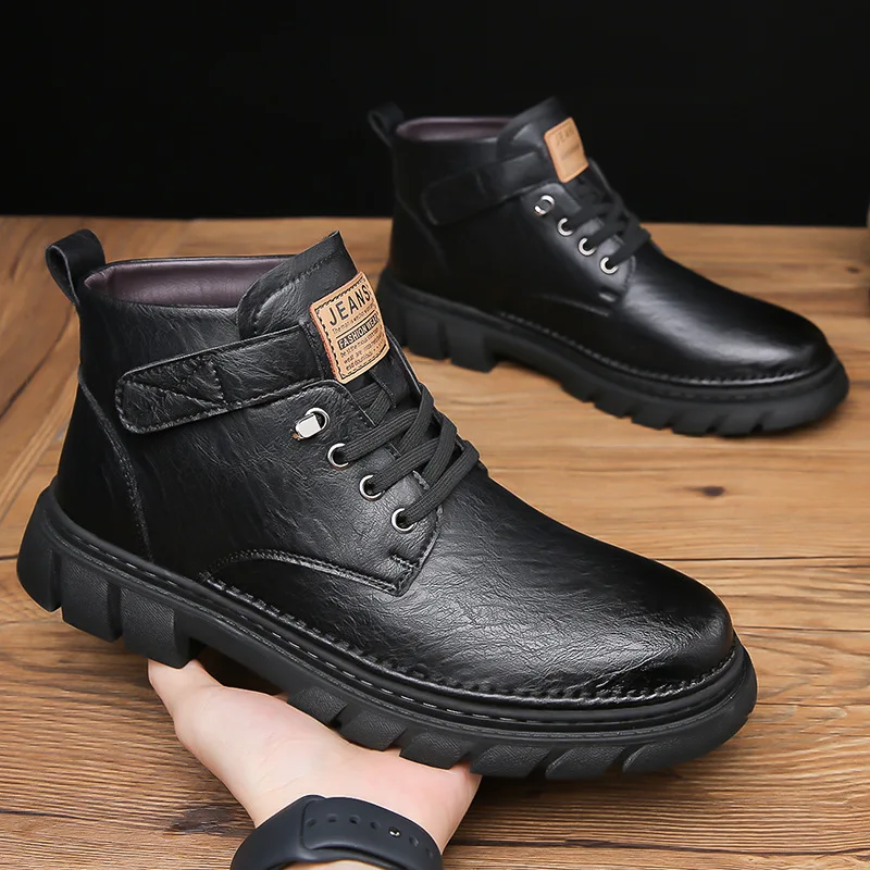 

Men Boots Outdoor Comfy Men Boots Men Fashion High Quality Leather Classic Autumn Shoes Man Brand Durable Winter Boots ANKLE
