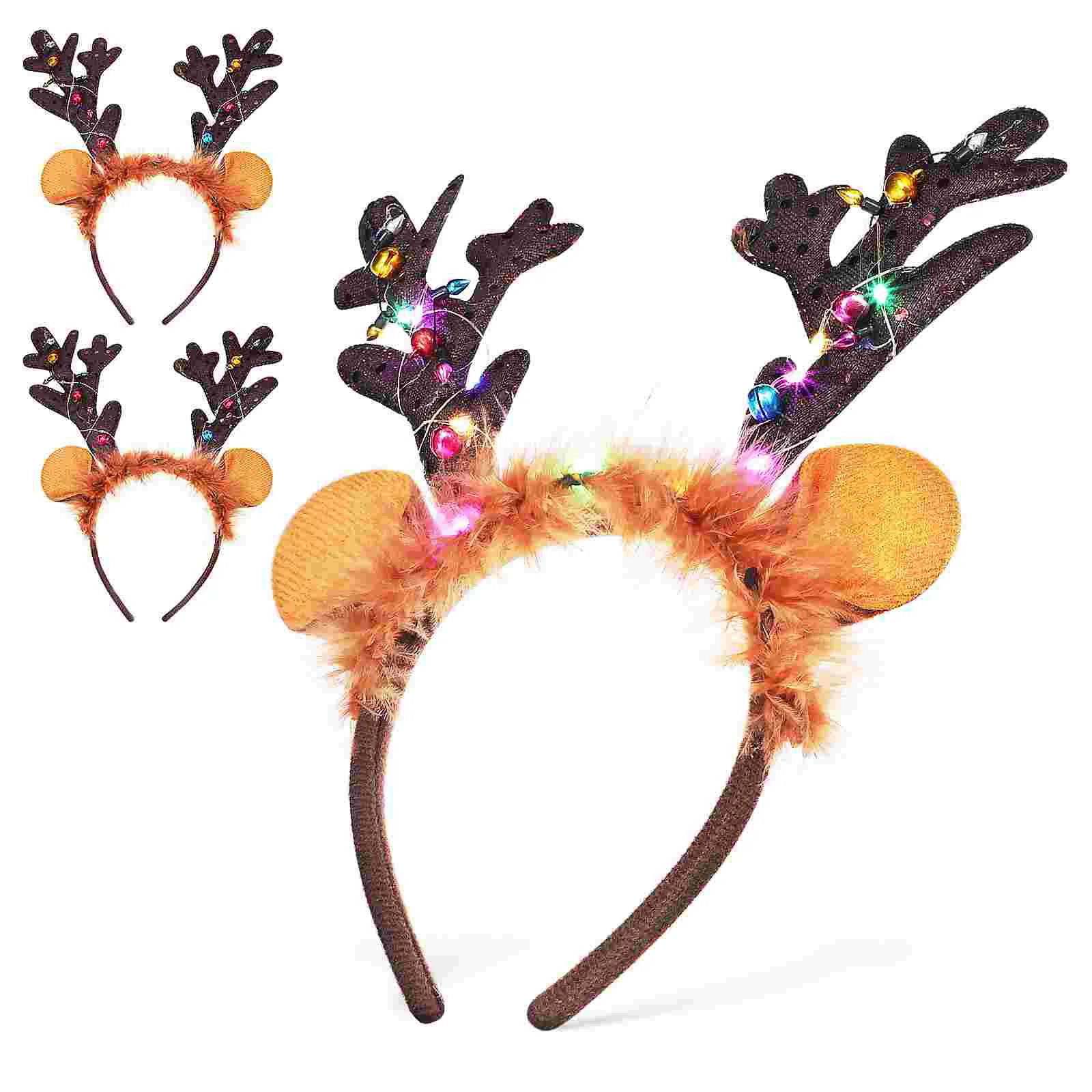 

3 Pcs Antler Headband Bands Reindeer Antlers Hair Ties Christmas Headbands Women Accessories