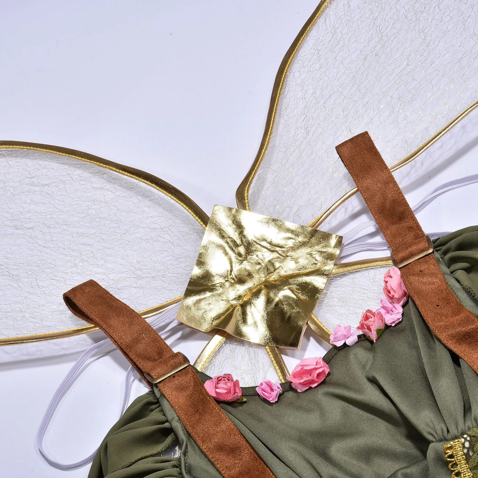 Женское платье в виде колокольчика с изображением ангела и цветка