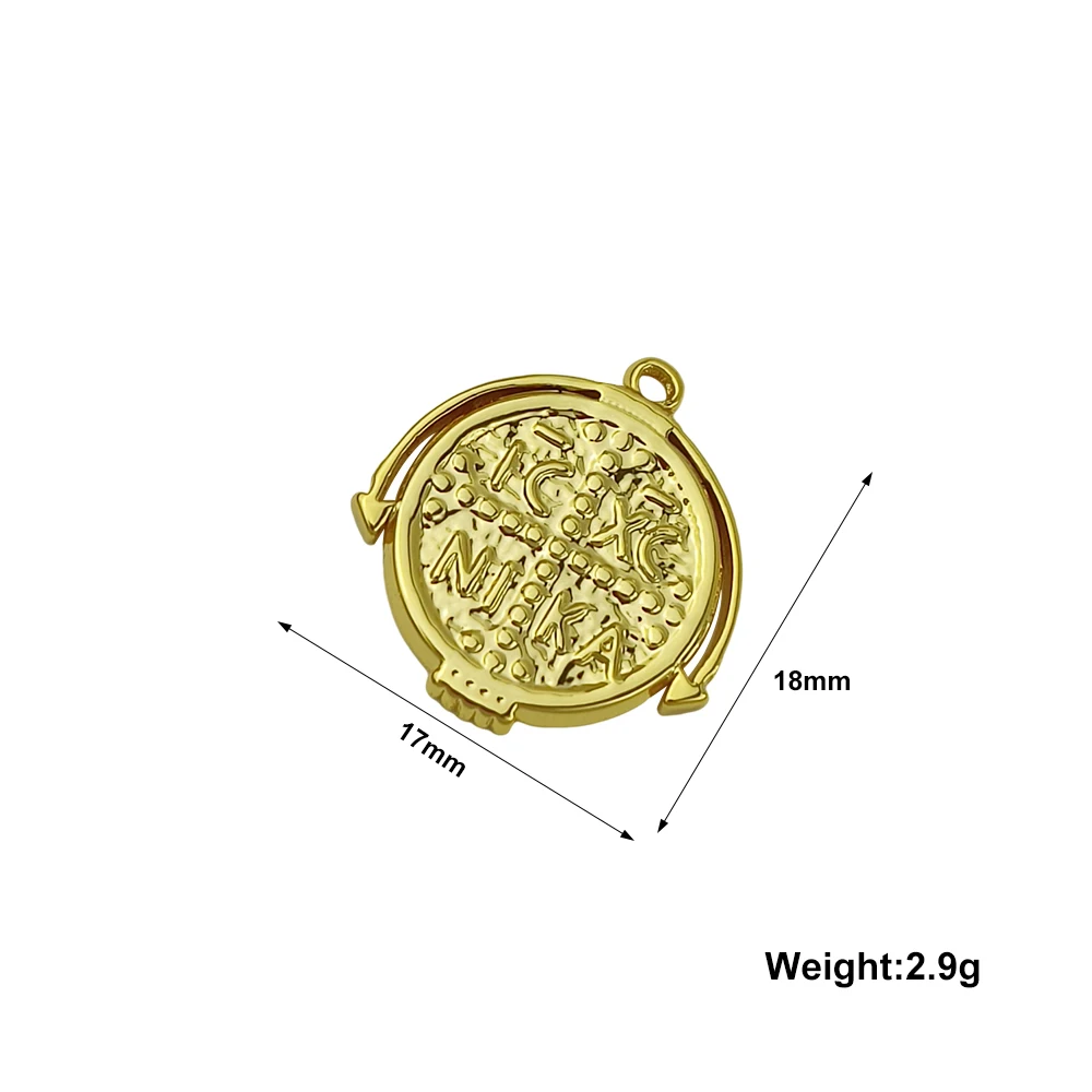 

5PCS/LOT Crosses Tag Pendants, Constantine Coin Pendant, Byzantine Cross, Christian Pendant, Greek Disc ICXC 17X18mm