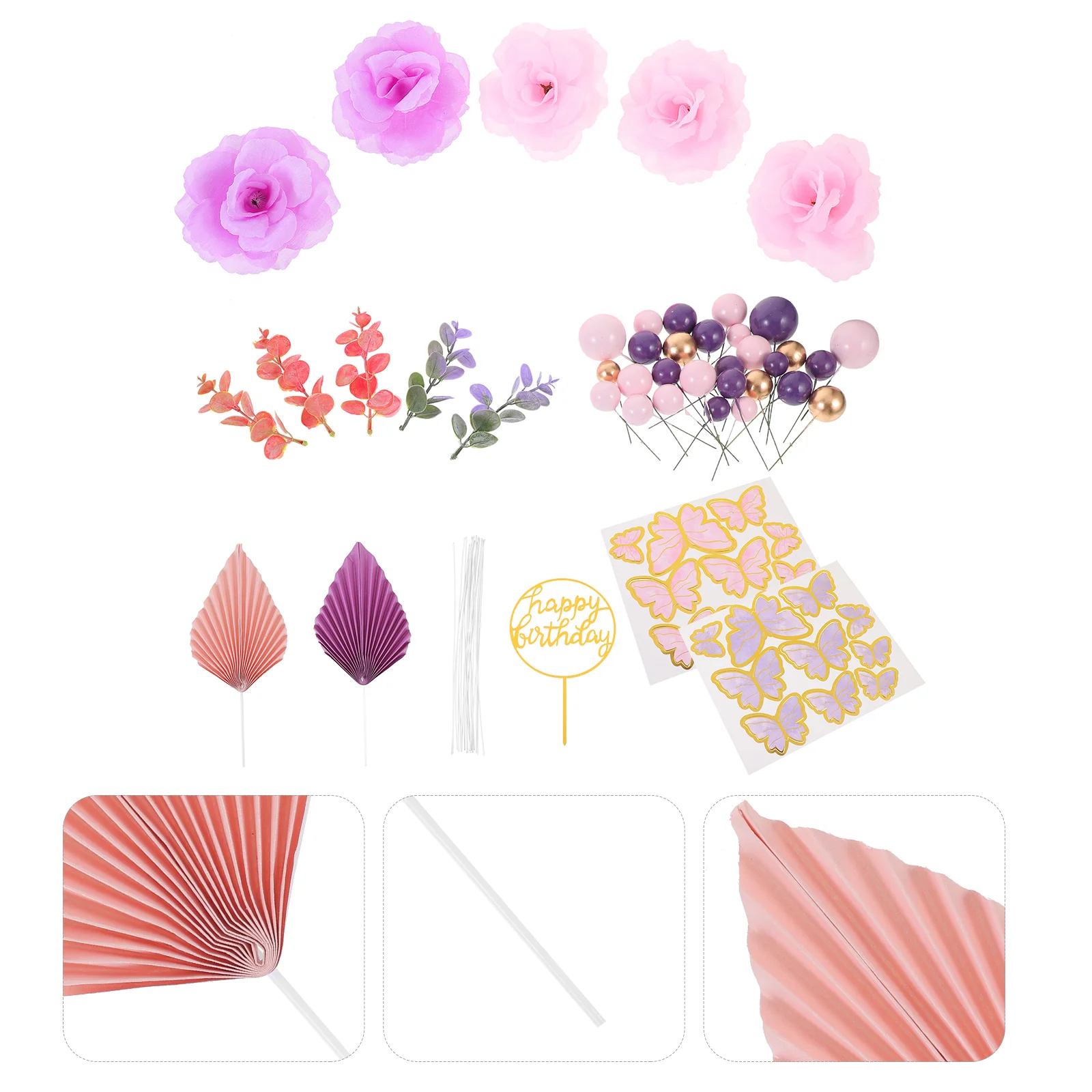 

1 Set of Flower Toppers for Cake Exquisite Butterfly Birthday Cake Decoration Birthday Party Decor