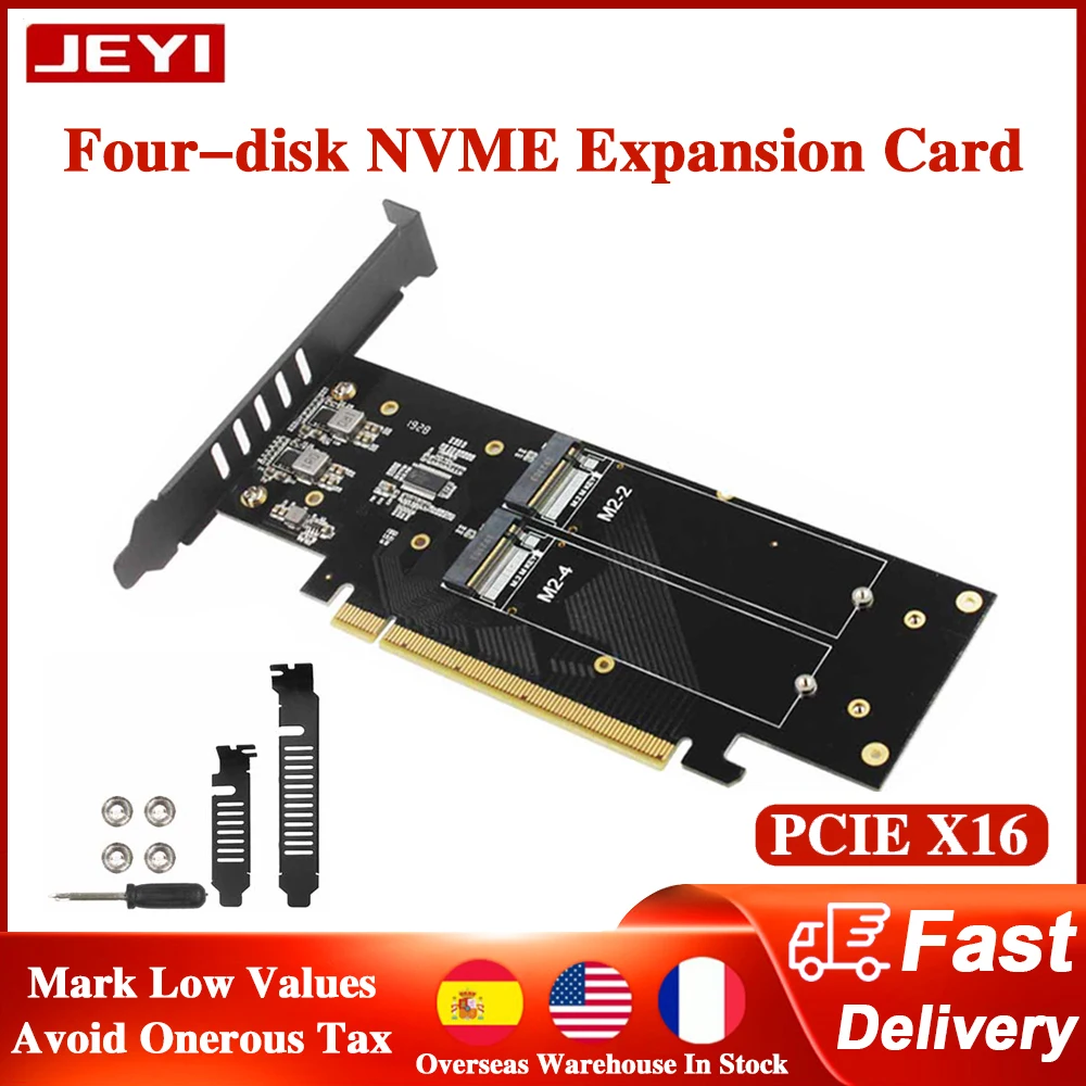 

Карта RAID JEYI iHyper m.2 X16-4X NVME PCIE3.0 GEN3 X16-4 * NVME PCI-E VROC CARD RAID Hyper M.2X16 M2X16 4X X4 NVME * 4 RAID
