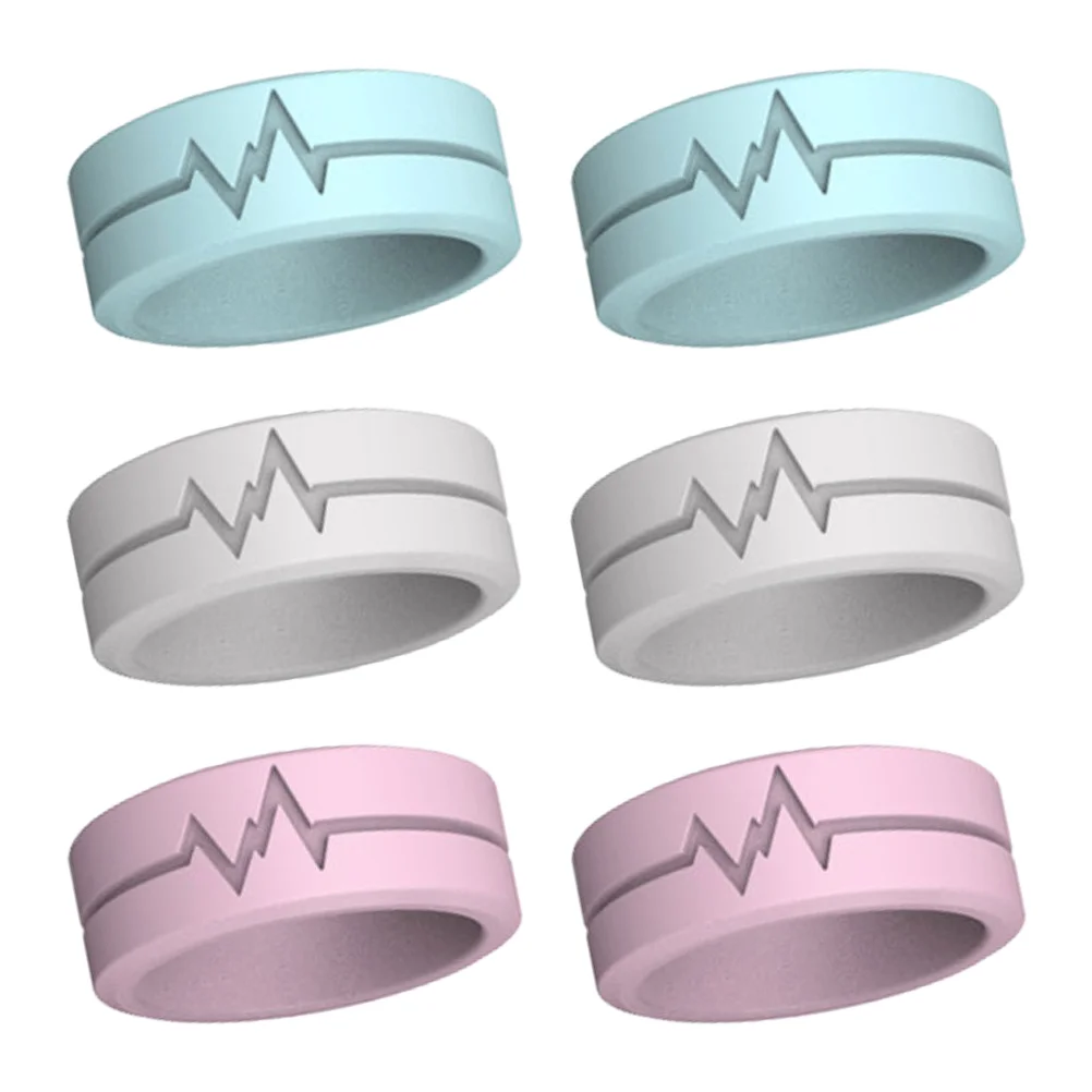 

6 Pcs Glow in The Dark Finger Rings Glowing Ring Party Decor Silicone Glowing Rings