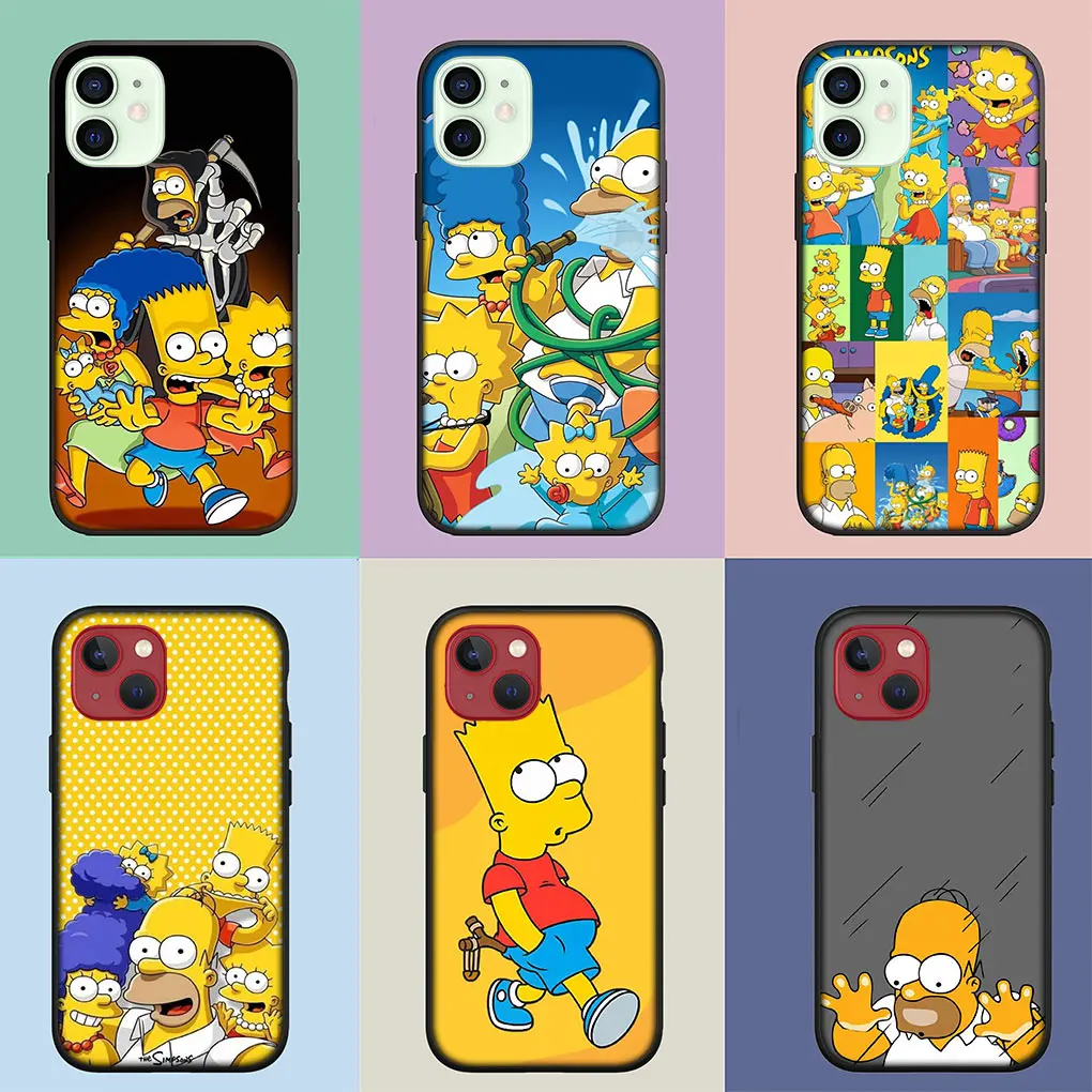 Чехол для телефона Обои S-Simpsons в стиле аниме Apple iPhone 15 14 Plus 13 12 Mini Pro Max XR + 13Pro 14+ 15+ Cover