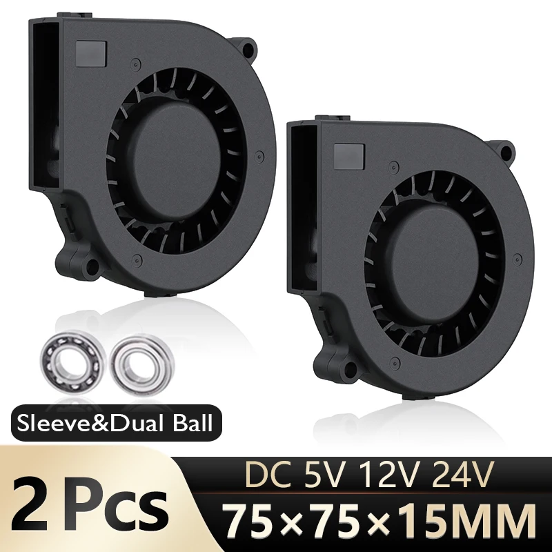 2 шт. турбоцентрифуга Gdstime 5 в 12 В 24 В 7515 7 см 75 мм x 15 мм 7 см 70 мм, охлаждающий вентилятор