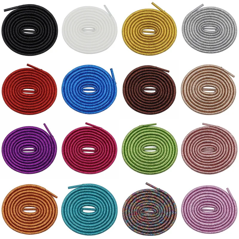 

Stunning Pearly-Lustre Rounded Glitter Shoe Laces Golden Colorful Shoelaces White Pearl Shoestring For Sports Canvas