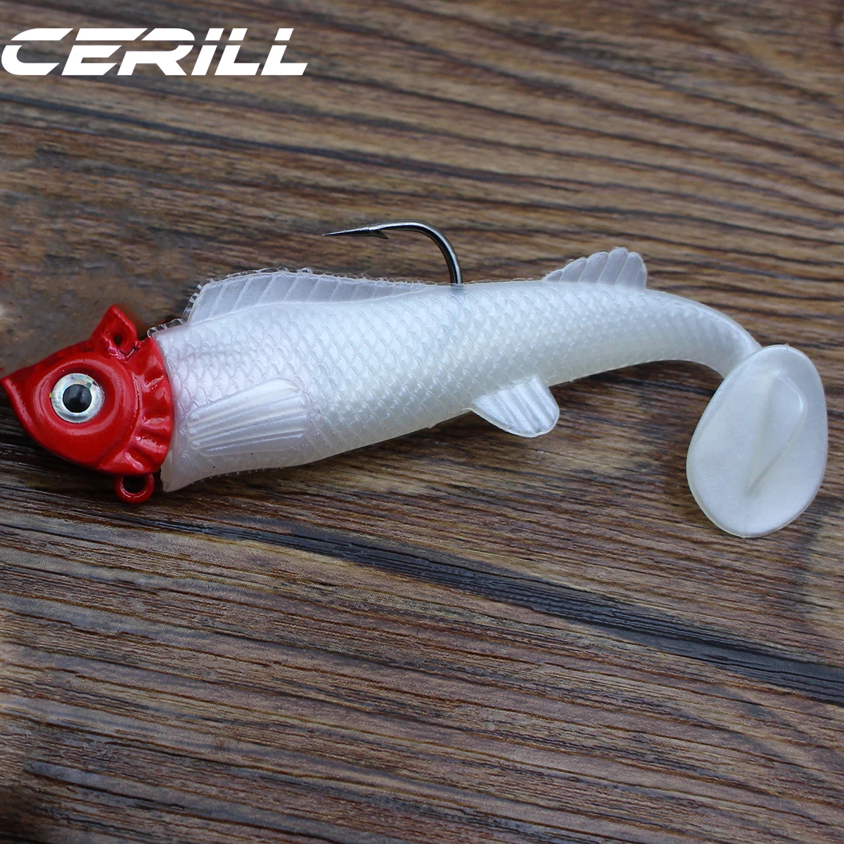 

Cerill 5 PCS 85mm 14.5g Jig Head Minnow Soft Fishing Lure Paddle Tail Worm Bait Bass Pike Silicone Artificial Lifelike Swimbait