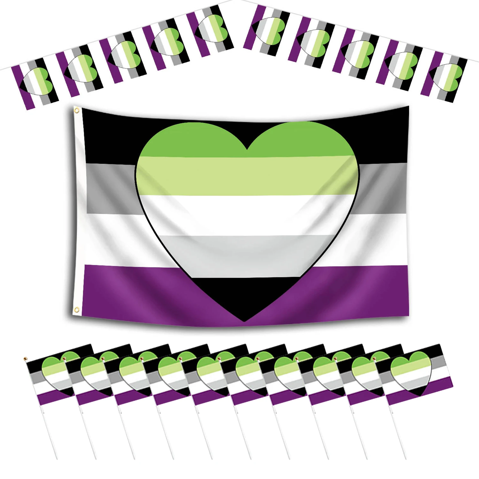 

Ручной Флаг для геев и лесбиянок, Радужный мини-флаг в форме сердца для ЛГБТ-парадов, гей-парадов