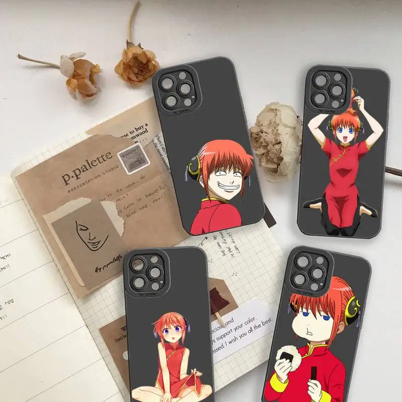 

Kagura Gintama Anime Phone Case For iPhone 13 12 11 Pro MAX Mini X XS XR 7 8 Plus Camera Lens Liquid Silicone